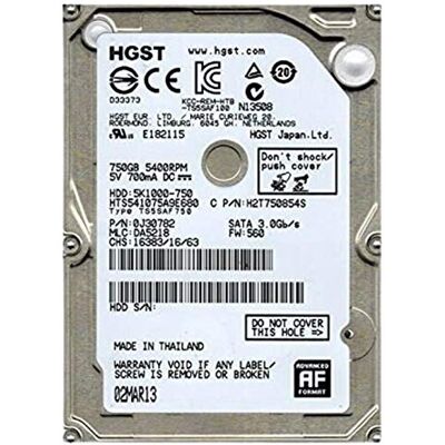 HGST Disco Duro 750Go SATA 2.5" HTS541075A9E680 Portátil 8Mo HGST Disco Duro 750Go SATA 2.5" HTS541075A9E680 Portátil 8Mo