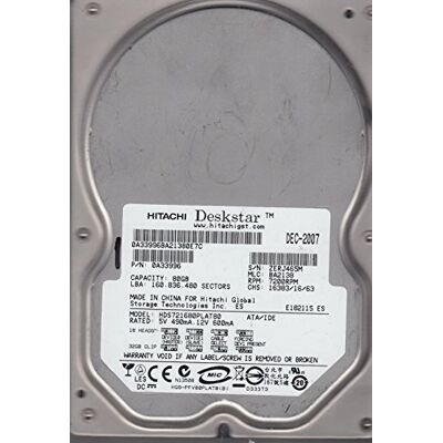 Hitachi Deskstar 80GB, 7200 RPM 3.5" Ultra-ATA/133 Unidad de Disco Duro (7200 RPM, 3.5", 80 GB, 7200 RPM) Hitachi Deskstar 80GB, 7200 RPM 3.5" Ultra-ATA/133 Unidad de Disco Duro (7200 RPM, 3.5", 80 GB, 7200 RPM)
