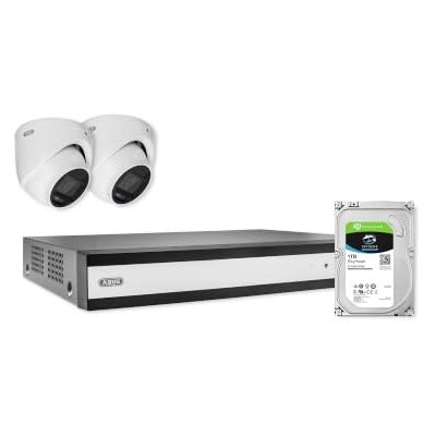 ABUS Kit Completo de videovigilancia, 2 cámaras analógicas HD Mini Domo, grabadora de vídeo híbrida para 4 cámaras analógicas y 2 cámaras IP, 1 TB HDD, Full HD 1080p, WDR, visión Nocturna de 30 m ABUS Kit Completo de videovigilancia, 2 cámaras analógicas HD Mini Domo, grabadora de vídeo híbrida para 4 cámaras analógicas y 2 cámaras IP, 1 TB HDD, Full HD 1080p, WDR, visión Nocturna de 30 m
