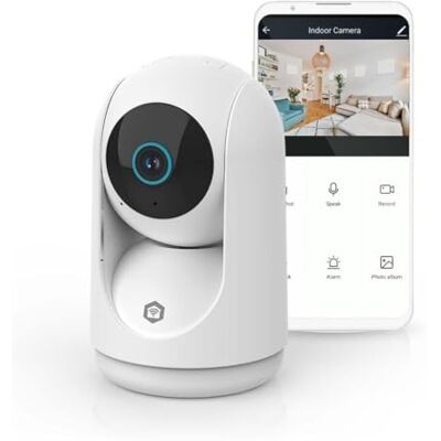 NEDIS Cámara IP Wi-Fi Interior con Giro e inclinación 3MP HD Visión Nocturna Detección de Movimiento Audio bidireccional Tamaño Compacto Blanca NEDIS Cámara IP Wi-Fi Interior con Giro e inclinación 3MP HD Visión Nocturna Detección de Movimiento Audio bidireccional Tamaño Compacto Blanca