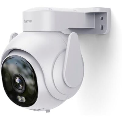 Hama Cámara de vigilancia WiFi Exterior, IP65, visión Nocturna, orientable Blanco, cámara de seguridad al aire libre, control por aplicación y voz, vista en directo, sensor de movimiento Hama Cámara de vigilancia WiFi Exterior, IP65, visión Nocturna, orientable Blanco, cámara de seguridad al aire libre, control por aplicación y voz, vista en directo, sensor de movimiento