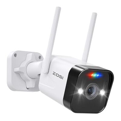 ZOSI 4MP 2,5K Cámara de Vigilancia WiFi IP Exterior con Enchufe, Seguridad sin Cable con Detección de Persona/Vehículo, Alarma de Sirena y Luz, Visión Nocturna Color, Audio Bidireccional ZOSI 4MP 2,5K Cámara de Vigilancia WiFi IP Exterior con Enchufe, Seguridad sin Cable con Detección de Persona/Vehículo, Alarma de Sirena y Luz, Visión Nocturna Color, Audio Bidireccional