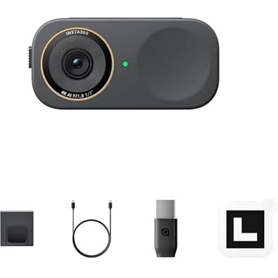 Insta360 Link 2C Pro, Cámara Web 4K para PC Mac con Sensor 1/1.3", HDR y micrófonos con cancelación de Ruido para reuniones Online, bajo Rendimiento en Baja luminosidad, Enfoque automático Insta360 Link 2C Pro, Cámara Web 4K para PC Mac con Sensor 1/1.3", HDR y micrófonos con cancelación de Ruido para reuniones Online, bajo Rendimiento en Baja luminosidad, Enfoque automático