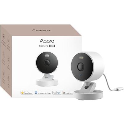 Aqara Camara Vigilancia WiFi Interior/Exterior G100, HomeKit Secure Video Visión Nocturna a Color con Foco, 2K, Detección IA, Wi-Fi 6, Audio Bidireccional, Compatible con Alexa, Google, Blanco Aqara Camara Vigilancia WiFi Interior/Exterior G100, HomeKit Secure Video Visión Nocturna a Color con Foco, 2K, Detección IA, Wi-Fi 6, Audio Bidireccional, Compatible con Alexa, Google, Blanco