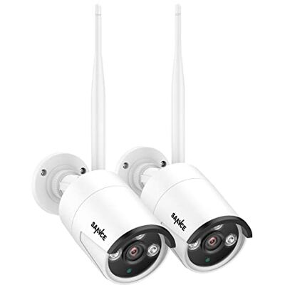 SANNCE WiFi 3MP Cámara IP Vigilancia para Sistema de Seguridad IP66 Impermeable 2 Cámara WiFi Exterior Audio unidireccional, Detección de Movimiento SANNCE WiFi 3MP Cámara IP Vigilancia para Sistema de Seguridad IP66 Impermeable 2 Cámara WiFi Exterior Audio unidireccional, Detección de Movimiento