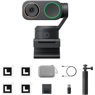 Insta360 Link 2 Pro Paquete Get-Set Webcam PTZ 4K para PC/Mac Cámara de PC, sensor 1/1,3”, seguimiento por IA, compatible con StreamDeck, Zoom, Teams y Twitch para streaming/reuniones Insta360 Link 2 Pro Paquete Get-Set Webcam PTZ 4K para PC/Mac Cámara de PC, sensor 1/1,3”, seguimiento por IA, compatible con StreamDeck, Zoom, Teams y Twitch para streaming/reuniones