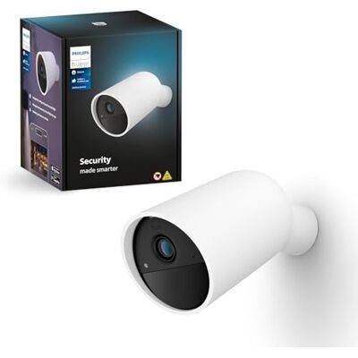 Philips Secure Cámara de Video Vigilancia inteligente para Exteriores/Interiores, inalámbrica (color blanco), Full HD Video, fácil de instalar, Control de Vigilancia y Luz con solo una app Philips Secure Cámara de Video Vigilancia inteligente para Exteriores/Interiores, inalámbrica (color blanco), Full HD Video, fácil de instalar, Control de Vigilancia y Luz con solo una app