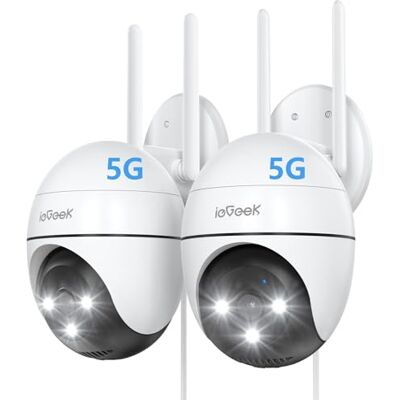 ieGeek 2,4G/5G 2K WiFi, Detección de Humano, Seguimiento Automático, Visión Nocturna Color, Alarma de Luz y Sonido, Grabación Continua, Compatible Alexa (2 PCS) ieGeek 2,4G/5G 2K WiFi, Detección de Humano, Seguimiento Automático, Visión Nocturna Color, Alarma de Luz y Sonido, Grabación Continua, Compatible Alexa (2 PCS)