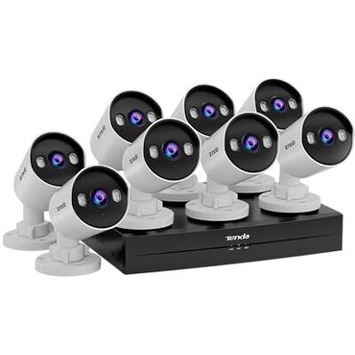 Tenda 4MP 8CH PoE Kit Cámaras de Vigilancia 8X Cámaras IP Seguridad PoE Exterior, 8CH NVR para Grabación 24/7, Detección Humana AI, IP67 Impermeable, Tenda 4MP 8CH PoE Kit Cámaras de Vigilancia 8X Cámaras IP Seguridad PoE Exterior, 8CH NVR para Grabación 24/7, Detección Humana AI, IP67 Impermeable,