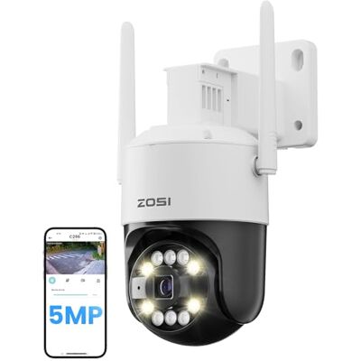 ZOSI 3K Cámara Vigilancia WiFi-6 Exterior, 360° Pan y Tilt Visión, Detección y Seguimiento Automático de Persona, 2,4GHz Cámara Seguridad con Audio Bidireccional ZOSI 3K Cámara Vigilancia WiFi-6 Exterior, 360° Pan y Tilt Visión, Detección y Seguimiento Automático de Persona, 2,4GHz Cámara Seguridad con Audio Bidireccional