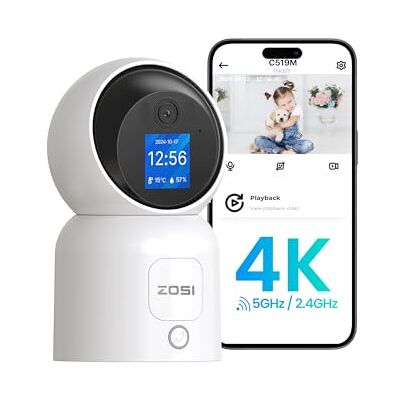 ZOSI 4K 8MP Cámara Vigilancia Seguridad WiFi Interior Enchufable para Bebé/Mascota con Pantalla de 1,44”, 2,4G/5G WiFi, Pan 360° Tilt 90° y Seguimiento de Persona, Videollamada con un Clic o Gesto Ok ZOSI 4K 8MP Cámara Vigilancia Seguridad WiFi Interior Enchufable para Bebé/Mascota con Pantalla de 1,44”, 2,4G/5G WiFi, Pan 360° Tilt 90° y Seguimiento de Persona, Videollamada con un Clic o Gesto Ok