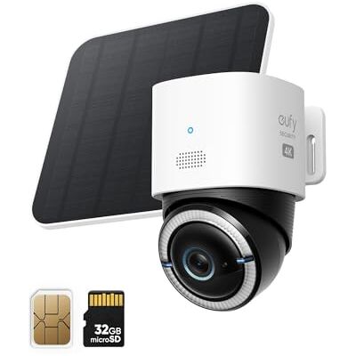 Cámara de Seguridad Eufy S330 - 4K UHD Wi-Fi, 4G LTE, Solar, Seguimiento AI Cámara de Seguridad Eufy S330 - 4K UHD Wi-Fi, 4G LTE, Solar, Seguimiento AI