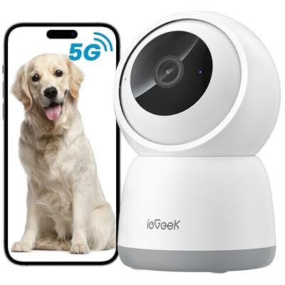 ieGeek 2.4/5GHz Camara Vigilancia WiFi Interior 2K 360°PTZ, Cámara Vigilancia Interior para Bebes/Mascotas/Seguridad Casa, Seguimiento Automático, Voz Bidireccional, Detección Humanoide, Alarma Avisos ieGeek 2.4/5GHz Camara Vigilancia WiFi Interior 2K 360°PTZ, Cámara Vigilancia Interior para Bebes/Mascotas/Seguridad Casa, Seguimiento Automático, Voz Bidireccional, Detección Humanoide, Alarma Avisos