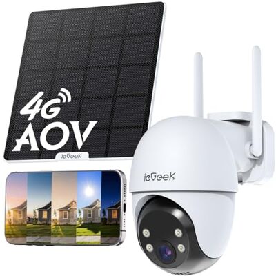 ieGeek 24/7 Grabación Camara Solar 4G AOV sin WiFi,360° PTZ Batería 10000mAh, Seguimiento Automático, Detección Persona/Coche IA, Visión Nocturna, eSIM Integrado ieGeek 24/7 Grabación Camara Solar 4G AOV sin WiFi,360° PTZ Batería 10000mAh, Seguimiento Automático, Detección Persona/Coche IA, Visión Nocturna, eSIM Integrado