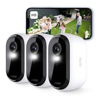 Arlo Essential 2 Camara Vigilancia WiFi Exterior HD, Camara Vigilancia WiFi Interior, Sensor de Movimiento, Alarmas Para Casa, Visión Nocturna En Color, Prueba Secure Incluida, 3 Cámaras, Blancas Arlo Essential 2 Camara Vigilancia WiFi Exterior HD, Camara Vigilancia WiFi Interior, Sensor de Movimiento, Alarmas Para Casa, Visión Nocturna En Color, Prueba Secure Incluida, 3 Cámaras, Blancas