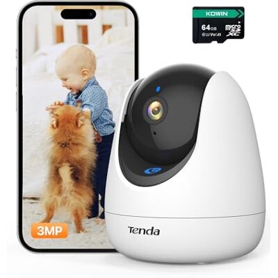 Tenda CP3 Pro V1.1 Cámara de Vigilancia 2K,Vigilancia Bebe,Detección Inteligente de Mascotas,llanto de bebés y Humanos, Notificaciones en Tiempo Real, Llamadas con un Solo Toque, Alexa,con Tarjeta SD Tenda CP3 Pro V1.1 Cámara de Vigilancia 2K,Vigilancia Bebe,Detección Inteligente de Mascotas,llanto de bebés y Humanos, Notificaciones en Tiempo Real, Llamadas con un Solo Toque, Alexa,con Tarjeta SD