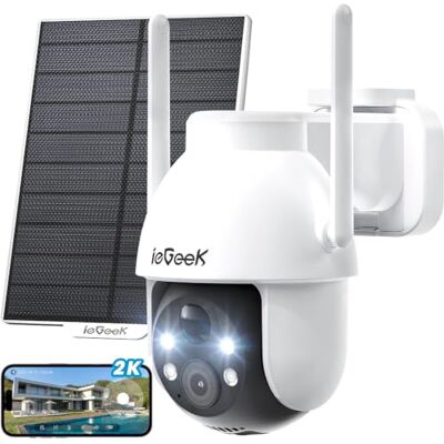 ieGeek 3MP Camara Vigilancia WiFi Exterior Solar con Bateria Sin Cables, Camara Vigilancia Exterior Solar Visión Nocturna Color, PTZ 360° App Remoto, Humana Detección, IP65, Voz Bidireccional ieGeek 3MP Camara Vigilancia WiFi Exterior Solar con Bateria Sin Cables, Camara Vigilancia Exterior Solar Visión Nocturna Color, PTZ 360° App Remoto, Humana Detección, IP65, Voz Bidireccional