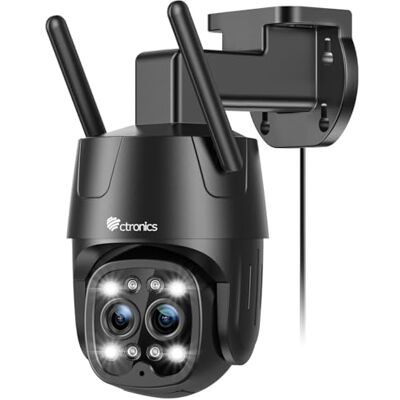 Ctronics 2.5K 4MP Cámara Vigilancia WiFi Exterior Doble Lente Ctronics 2.5K 4MP Cámara Vigilancia WiFi Exterior Doble Lente