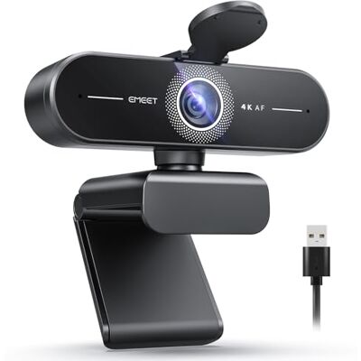 EMEET Webcam C60E 4K para Streaming y Juegos, Enfoque Automático PDAF, Micrófonos Duales, Cámara para Streaming en Vivo con Corrección Automática de Luz, Cámara Web USB Plug & Play para PC y Mac EMEET Webcam C60E 4K para Streaming y Juegos, Enfoque Automático PDAF, Micrófonos Duales, Cámara para Streaming en Vivo con Corrección Automática de Luz, Cámara Web USB Plug & Play para PC y Mac