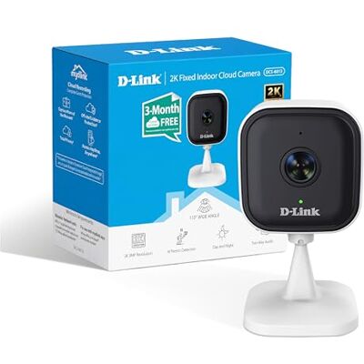 D-Link DCS-6013 Cámara Wi-Fi Interior 2K, Cámara de Seguridad 3MP con Detección Inteligente de Personas, Visión Nocturna, Audio Bidireccional, Alexa y Google D-Link DCS-6013 Cámara Wi-Fi Interior 2K, Cámara de Seguridad 3MP con Detección Inteligente de Personas, Visión Nocturna, Audio Bidireccional, Alexa y Google