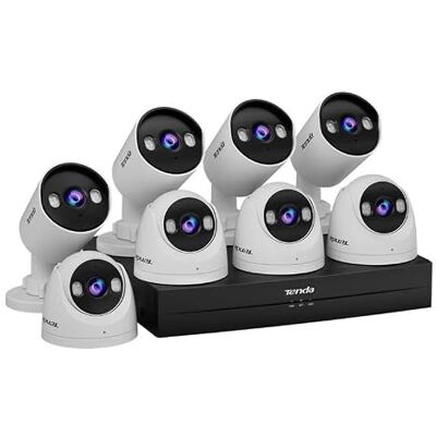 Tenda 4MP 8CH PoE Kit Cámaras de Vigilancia, Cámaras IP Seguridad PoE Exterior, 8CH NVR sin HDD para Grabación 24/7, Detección Humana AI, IP67 Impermeable, Tenda 4MP 8CH PoE Kit Cámaras de Vigilancia, Cámaras IP Seguridad PoE Exterior, 8CH NVR sin HDD para Grabación 24/7, Detección Humana AI, IP67 Impermeable,