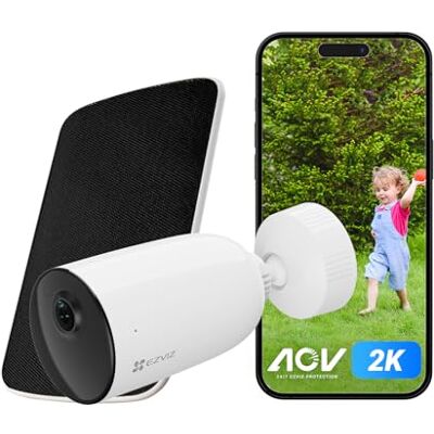 EZVIZ CB3 Kit Cámara de Vigilancia WiFi Exterior con Panel Solar,2K Cámaras WiFi con AOV Modo(Modo Siempre Activo),Visión Nocturna en Color,Batería Incorporada,Detección Humana PIR,Audio Bidireccional EZVIZ CB3 Kit Cámara de Vigilancia WiFi Exterior con Panel Solar,2K Cámaras WiFi con AOV Modo(Modo Siempre Activo),Visión Nocturna en Color,Batería Incorporada,Detección Humana PIR,Audio Bidireccional