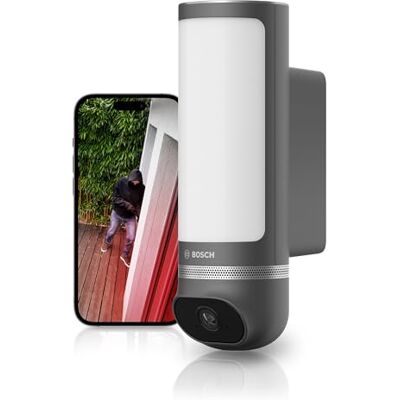 Bosch Smart Home Cámara Exterior II, cámara vigilancia Exterior, cámara IP, resolución 1080p Full-HD con Sirena integrada y lámpara de diseño, Compatible con Amazon Alexa, Antracita Bosch Smart Home Cámara Exterior II, cámara vigilancia Exterior, cámara IP, resolución 1080p Full-HD con Sirena integrada y lámpara de diseño, Compatible con Amazon Alexa, Antracita