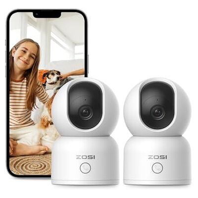ZOSI 2K Cámara Vigilancia WiFi Interior IP Domicilio para Bebé/Mascota, 2,4G/5G WiFi, 360° Rotación, Detección y Seguimiento de Persona, Llamada con un Clic, 2pcs ZOSI 2K Cámara Vigilancia WiFi Interior IP Domicilio para Bebé/Mascota, 2,4G/5G WiFi, 360° Rotación, Detección y Seguimiento de Persona, Llamada con un Clic, 2pcs