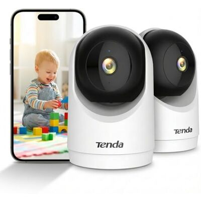 Tenda Cámara IP WiFi Vigilancia Interior 2K, Detección de Movimiento/Persona, Cámara de Seguridad Domo 360°, Visión Nocturna 12m, Audio Bidireccional, 3MP Camara Vigilancia para Niños,CP3V3.0(2-Pack) Tenda Cámara IP WiFi Vigilancia Interior 2K, Detección de Movimiento/Persona, Cámara de Seguridad Domo 360°, Visión Nocturna 12m, Audio Bidireccional, 3MP Camara Vigilancia para Niños,CP3V3.0(2-Pack)