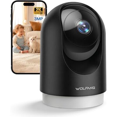 WOLFANG Cámara Vigilancia Interior 2K, Cámara Vigilancia Domicilio WiFi 360° PTZ con Seguimiento, Vision Nocturna y Audio Bidireccional, Cámara Vigilancia Perros, Compatible Alexa, Sin Cuotas WOLFANG Cámara Vigilancia Interior 2K, Cámara Vigilancia Domicilio WiFi 360° PTZ con Seguimiento, Vision Nocturna y Audio Bidireccional, Cámara Vigilancia Perros, Compatible Alexa, Sin Cuotas
