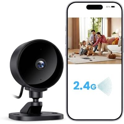WOLFANG Cámara Vigilancia WiFi Interior 1080P, Cámara de Seguridad Interior con Visión Nocturna, Detección de Movimiento, Audio Bidireccional, Compatible con Alexa & Google Home, Solo WiFi 2,4 GHz WOLFANG Cámara Vigilancia WiFi Interior 1080P, Cámara de Seguridad Interior con Visión Nocturna, Detección de Movimiento, Audio Bidireccional, Compatible con Alexa & Google Home, Solo WiFi 2,4 GHz