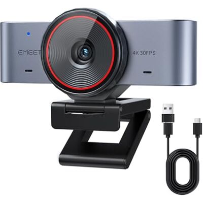 EMEET C960 Ultra Webcam 4K para PC/Mac, Sensor 1/1.5", Enfoque Automático, Cuerpo de Metal, Modo Pizarra, Tapa de Privacidad, 2 Micrófonos, Cámara Web USB para Streaming, Teletrabajo, Conferencias EMEET C960 Ultra Webcam 4K para PC/Mac, Sensor 1/1.5", Enfoque Automático, Cuerpo de Metal, Modo Pizarra, Tapa de Privacidad, 2 Micrófonos, Cámara Web USB para Streaming, Teletrabajo, Conferencias