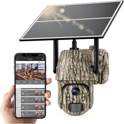 Generic Cámara de Vigilancia Exterior Solar 4G LTE, 4K Visión Nocturna en Color, PTZ 360°, Detección de Movimiento, Audio Bidireccional, IP66 Impermeable, Sin WiFi con Tarjeta SIM Generic Cámara de Vigilancia Exterior Solar 4G LTE, 4K Visión Nocturna en Color, PTZ 360°, Detección de Movimiento, Audio Bidireccional, IP66 Impermeable, Sin WiFi con Tarjeta SIM