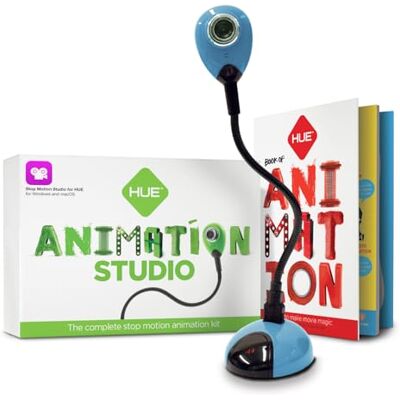 HUE Animation Studio: Kit Completo de Stop Motion, Windows/macOS (Azul) Ideal para Niños, Adolescentes y Aficionados (7+), Cámara Full HD 1080p, Software, Libro HUE Animation Studio: Kit Completo de Stop Motion, Windows/macOS (Azul) Ideal para Niños, Adolescentes y Aficionados (7+), Cámara Full HD 1080p, Software, Libro