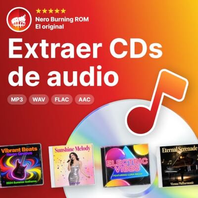 Ahead CD Ripper Software Convertir CD de audio a MP3, FLAC, AAC, WAV Digitalizar música con reconocimiento Gracenote Tecnología Burning ROM Licencia de por vida 1 PC Windows 11/10/8/7 Ahead CD Ripper Software Convertir CD de audio a MP3, FLAC, AAC, WAV Digitalizar música con reconocimiento Gracenote Tecnología Burning ROM Licencia de por vida 1 PC Windows 11/10/8/7