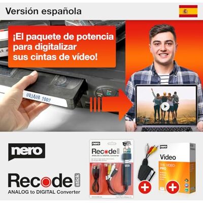 Ahead VHS to USB Video Grabber Recode Stick incl. software de edición de vídeo edición de vídeo digitalización de cintas de vídeo Ahead VHS to USB Video Grabber Recode Stick incl. software de edición de vídeo edición de vídeo digitalización de cintas de vídeo