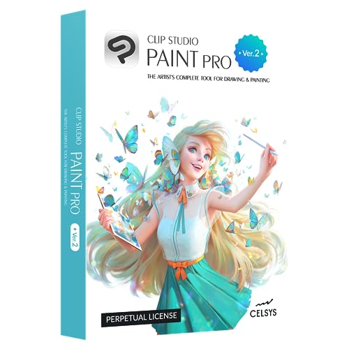 GRAPHIXLY CLIP STUDIO PAINT PRO - Version 2 Perpetual License for Microsoft Windows and macOS