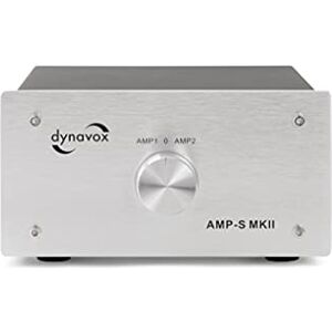 Dynavox AMP-S MKII, conmutador de amplificadores y Altavoces, Carcasa de Metal, para amplificadores estéreo y Surround, conexión Mediante Conectores Tipo Banana o Terminal de sujeción, Color Plateado Dynavox AMP-S MKII, conmutador de amplificadores y Altavoces, Carcasa de Metal, para amplificadores estéreo y Surround, conexión Mediante Conectores Tipo Banana o Terminal de sujeción, Color Plateado