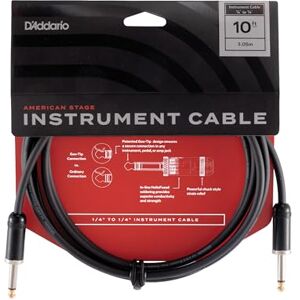 D'Addario Planet Waves Cable de guitarra American Stage, cable de instrumento con conectores de 1/4", extremo recto, 3 metros D'Addario Planet Waves Cable de guitarra American Stage, cable de instrumento con conectores de 1/4", extremo recto, 3 metros