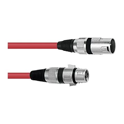 Omnitronic Xlr Cable de 3 pines (1 m), color rojo Omnitronic Xlr Cable de 3 pines (1 m), color rojo