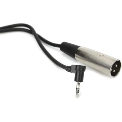 Hosa XVM-101M, Camcorder Microphone Cable, Right-angle 3.5 mm TRS to XLR3M, 1 ft Hosa XVM-101M, Camcorder Microphone Cable, Right-angle 3.5 mm TRS to XLR3M, 1 ft