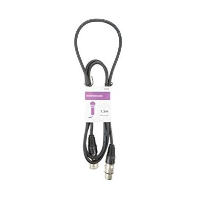QTX 1.5 m macho a hembra y cable XLRF a XLR plomo – negro QTX 1.5 m macho a hembra y cable XLRF a XLR plomo – negro