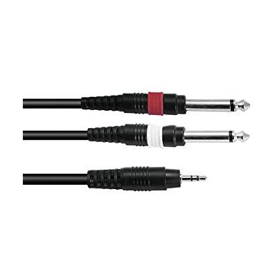 Omnitronic Cable adaptador 3,5 Jack / 2 x Jack 1,5 m bk Omnitronic Cable adaptador 3,5 Jack / 2 x Jack 1,5 m bk