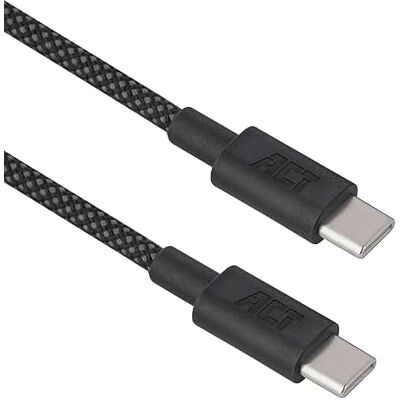 ACT Cable USB-C a USB-C 240W PD 3.2 negro 2m – AC3087 ACT Cable USB-C a USB-C 240W PD 3.2 negro 2m – AC3087