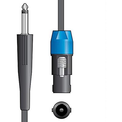 QTX Cable para altavoz (conector jack mono a conector SPK, 3 m, 6,3 mm), color negro QTX Cable para altavoz (conector jack mono a conector SPK, 3 m, 6,3 mm), color negro