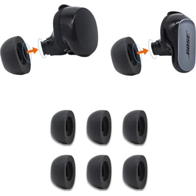 Comply 3 Pares de Almohadillas de Espuma viscoelástica de Repuesto para Bose QuietComfort Ultra II, Comodidad máxima, Ajuste Seguro, excelente Aislamiento de Ruido, Color Negro, Talla L Comply 3 Pares de Almohadillas de Espuma viscoelástica de Repuesto para Bose QuietComfort Ultra II, Comodidad máxima, Ajuste Seguro, excelente Aislamiento de Ruido, Color Negro, Talla L