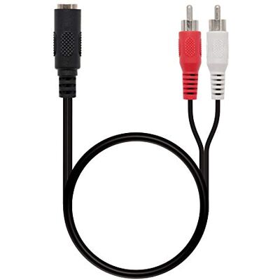 Nanocable 10.24.1301- Cable de audio estereo tipo Jack a RCA, 3.5/H-2xRCA/M, macho-hembra, negro, 1.5mts Nanocable 10.24.1301- Cable de audio estereo tipo Jack a RCA, 3.5/H-2xRCA/M, macho-hembra, negro, 1.5mts