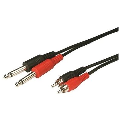 MONACOR 6.498 Cable RCA a jack (6.3 mm, mono, 3 m), color negro MONACOR 6.498 Cable RCA a jack (6.3 mm, mono, 3 m), color negro