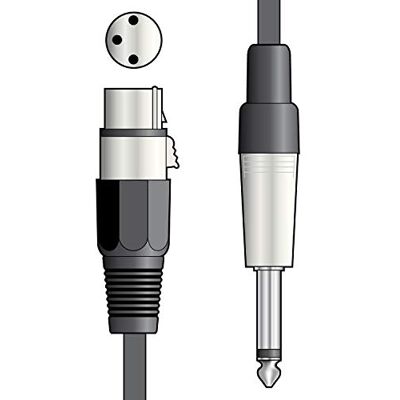 QTX Cable de micrófono XLRF a jack mono de 6,3 mm, 12 m, color negro QTX Cable de micrófono XLRF a jack mono de 6,3 mm, 12 m, color negro