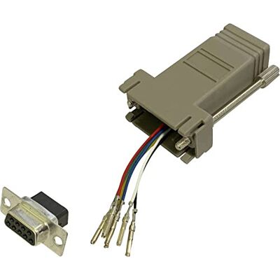 BKL Electronic Adaptador D-SUB hembra de 9 pines RJ12 hembra 1 unidad BKL Electronic Adaptador D-SUB hembra de 9 pines RJ12 hembra 1 unidad